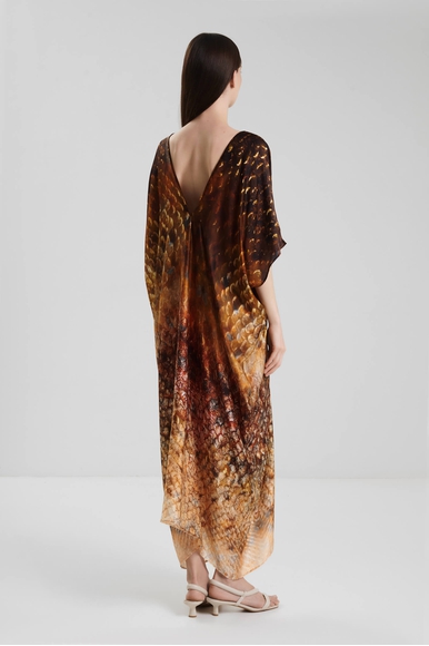 Длинное платье из шёлка с анималистичным принтом  MONA 10144191 купить в интернет-магазине Bestelle фото 2