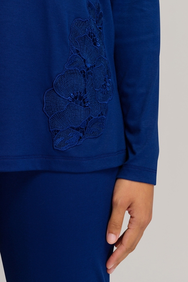 Женская синяя пижама с брюками Hanro 076107 купить в интернет-магазине Bestelle фото 4