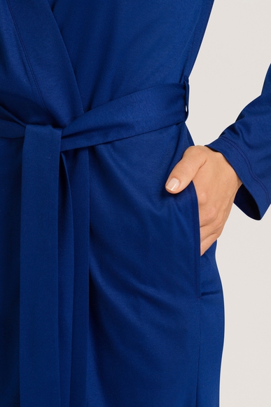 Женский синий длинный халат из хлопка Hanro 076132 купить в интернет-магазине Bestelle фото 4