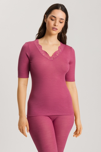 Женский домашний лонгслив-водолазка из шерсти с кружевом Hanro 070913 купить в интернет-магазине Bestelle фото 1