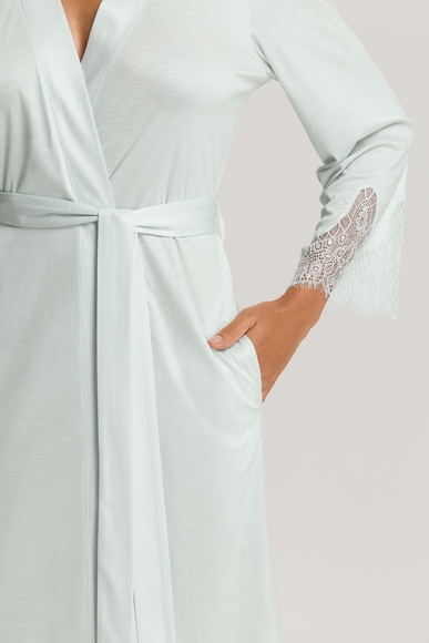 Женский голубой халат миди Hanro 074804 купить в интернет-магазине Bestelle фото 4