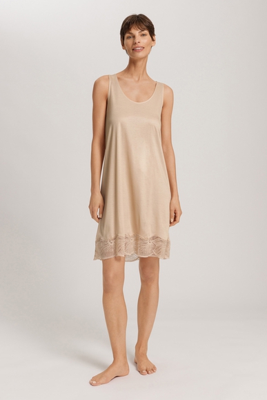  Женская бежевая сорочка миди с кружевом  Hanro 074779 купить в интернет-магазине Bestelle фото 4