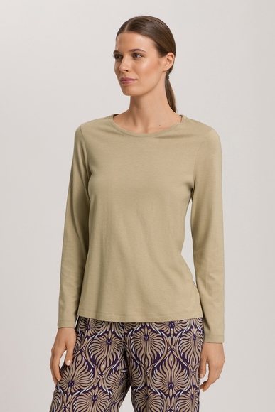  Женский бежевый домашний лонгслив  Hanro 074844 купить в интернет-магазине Bestelle фото 1