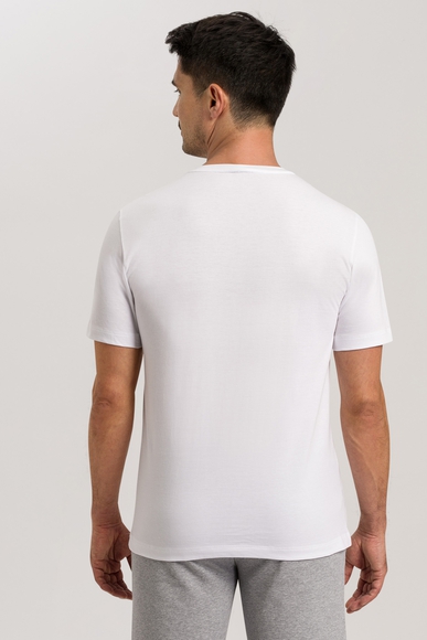 Мужская хлопковая белая домашняя футболка Hanro 075050 купить в интернет-магазине Bestelle фото 2
