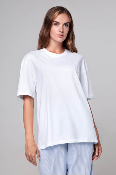 Женская белая футболка из хлопка BALLANTYNE BLW164 UCTH4 купить в интернет-магазине Bestelle фото 1