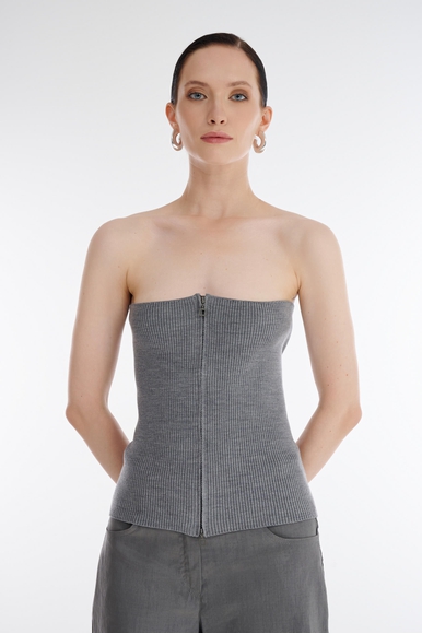 Женский серый топ на молнии Sarah Pacini 242.11.059 купить в интернет-магазине Bestelle фото 1