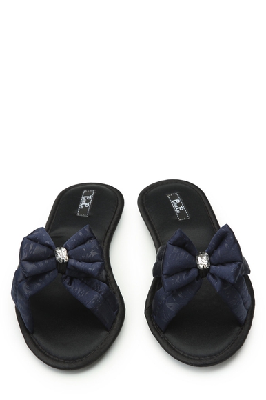 Женские синие домашние тапочки с хлопковой стелькой Petit Pas NIG004 купить в интернет-магазине Bestelle фото 2