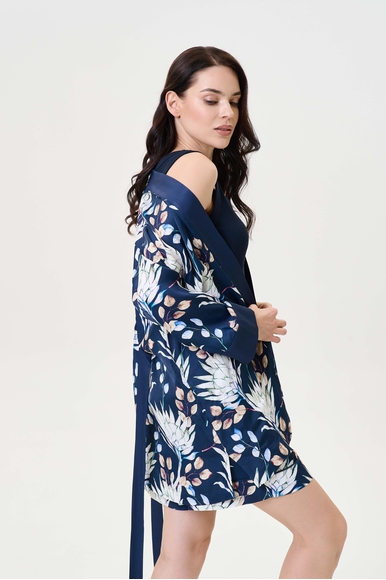  Женский домашний халат-кимоно с цветочным принтом Petit Pas 101162 купить в интернет-магазине Bestelle фото 4