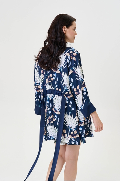  Женский домашний халат-кимоно с цветочным принтом Petit Pas 101162 купить в интернет-магазине Bestelle фото 2