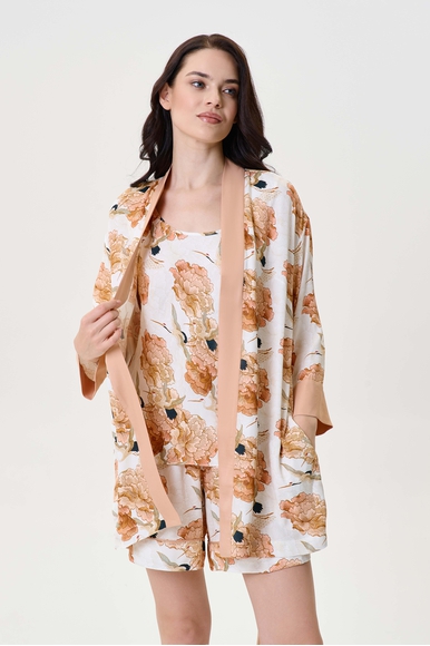  Женский домашний халат-кимоно с цветочным принтом Petit Pas 101162 купить в интернет-магазине Bestelle фото 7