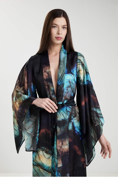 Длинное платье из шелка с принтом  MONA 9907038 купить в интернет-магазине Bestelle фото 3