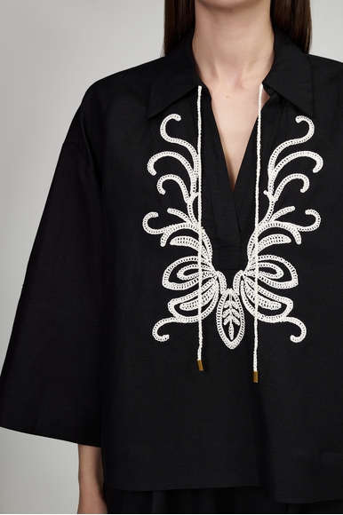 Чёрная блузка TWINSET U&B 251LB2FCC купить в интернет-магазине Bestelle фото 4