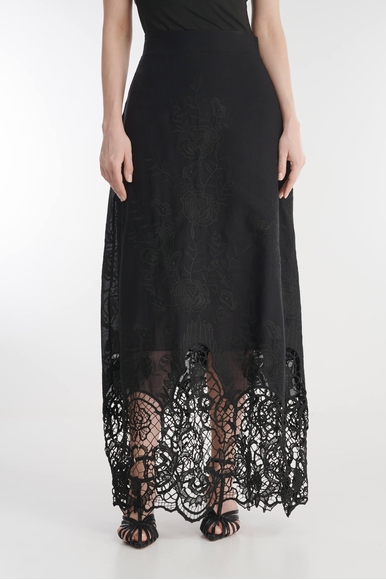 Чёрная длинная юбка с кружевом Milva Mi 2504 купить в интернет-магазине Bestelle фото 1