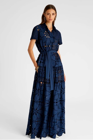 Синяя пляжная длинная юбка Ermanno Scervino D444O602GXV купить в интернет-магазине Bestelle фото 2