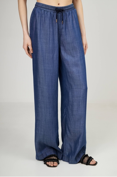 Женские широкие синие брюки TWINSET U&B 251LL2DEE купить в интернет-магазине Bestelle фото 1