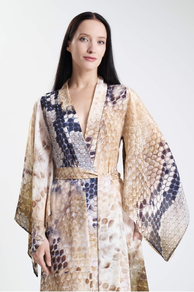 Длинное платье из шелка с анималистичным принтом  MONA 10641454 купить в интернет-магазине Bestelle фото 3