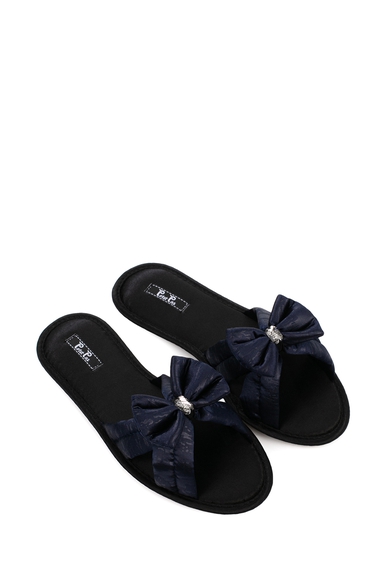 Женские синие домашние тапочки с хлопковой стелькой Petit Pas NIG004 купить в интернет-магазине Bestelle фото 4