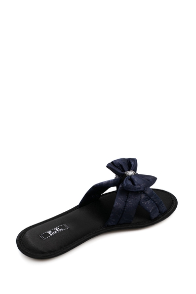 Женские синие домашние тапочки с хлопковой стелькой Petit Pas NIG004 купить в интернет-магазине Bestelle фото 6