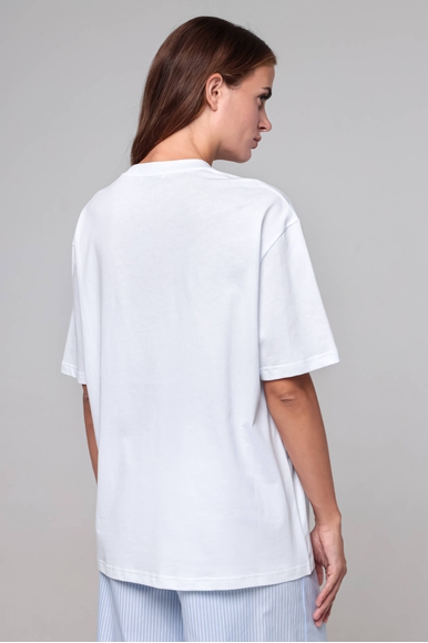 Женская белая футболка из хлопка BALLANTYNE BLW164 UCTH4 купить в интернет-магазине Bestelle фото 2