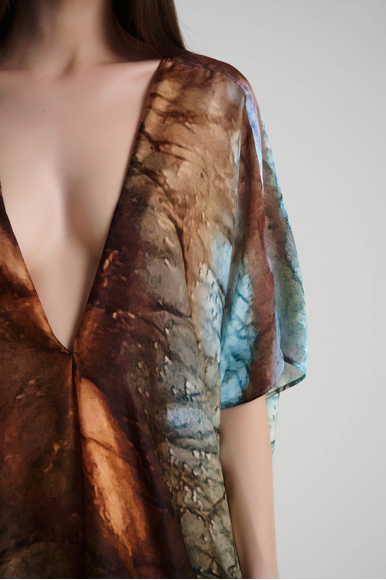 Длинное шёлковое платье с принтом  MONA 10144205 купить в интернет-магазине Bestelle фото 4