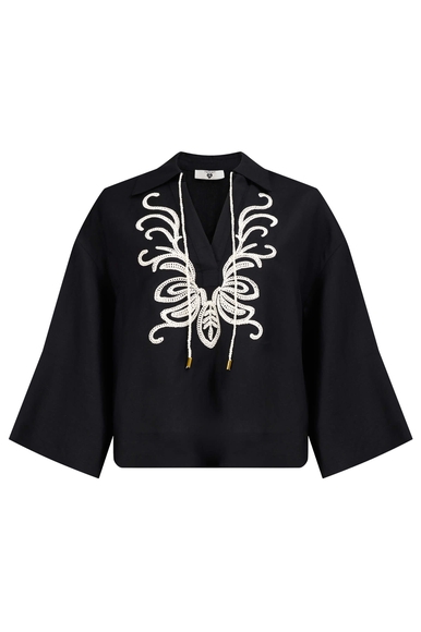 Чёрная блузка TWINSET U&B 251LB2FCC купить в интернет-магазине Bestelle фото 5