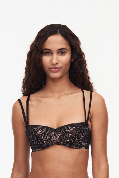 Черный бюстгальтер-балконет с мягкими чашками бандо Chantelle X T02F20 купить в интернет-магазине Bestelle фото 1