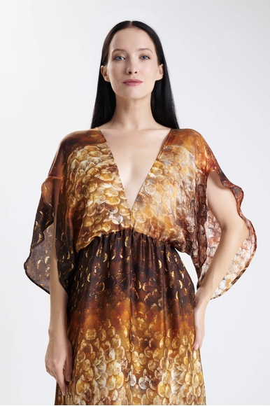 Длинное платье из шёлка с анималистичным принтом  MONA 10142795 купить в интернет-магазине Bestelle фото 3