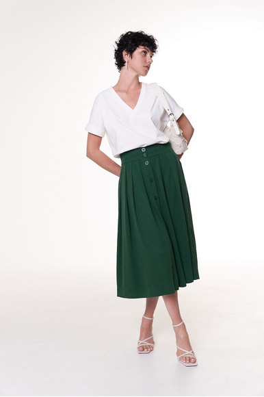 Женская зеленая юбка миди Petit Pas TNL007 купить в интернет-магазине Bestelle фото 5