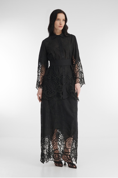 Чёрная длинная юбка с кружевом Milva Mi 2504 купить в интернет-магазине Bestelle фото 3