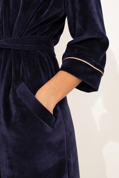  Женский синий халат  Petit Pas VEL003 купить в интернет-магазине Bestelle фото 8