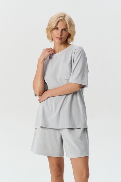  Домашние серые шорты в рубчик  Petit Pas VEL15 купить в интернет-магазине Bestelle фото 1