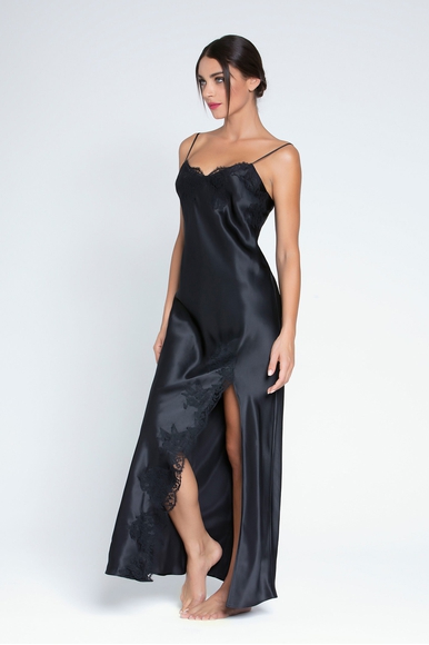 Ночная шелковая кружевная черная длинная женская сорочка Lise Charmel ALC1180 купить в интернет-магазине Bestelle фото 3