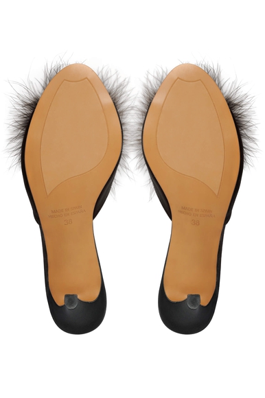 Женские чёрные домашние туфли Jaimies GLAMOUR PLUME купить в интернет-магазине Bestelle фото 5