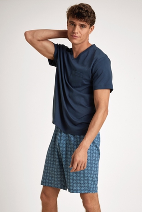  Мужская хлопковая пижама с шортами 