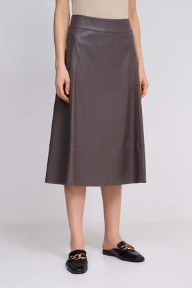 Коричневая юбка миди