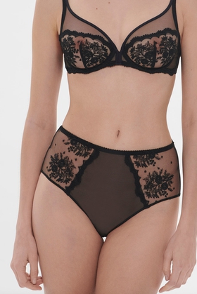  Женские черные высокие трусы-слипы 