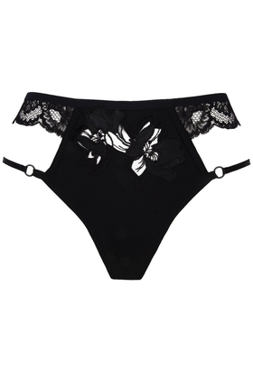 Женские черные трусы-стринги