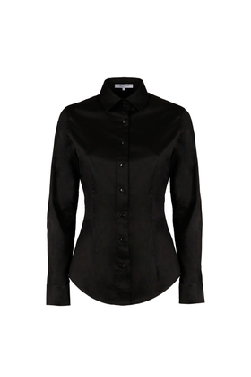  Черная блузка с длинным рукавом 