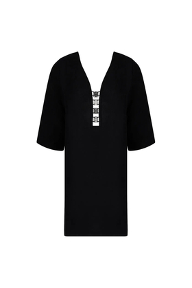  Женская черная пляжная туника 