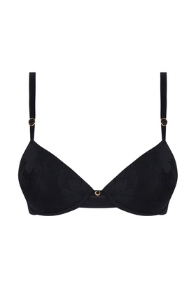 Черный бюстгальтер с плотными чашками