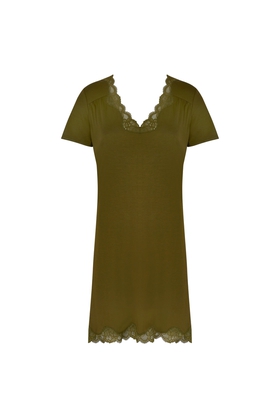  Женская короткая сорочка с кружевом 