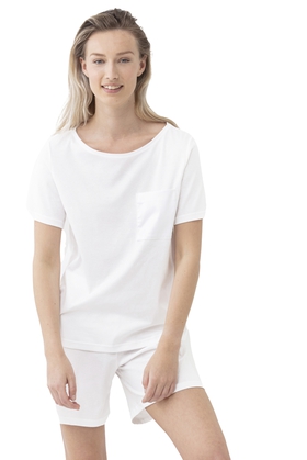 Женская домашняя хлопковая белая футболка