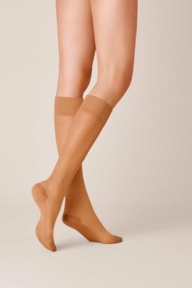 Гольфы женские бежевые Cotton Sole 20 den