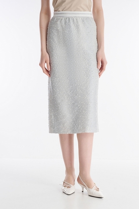 Белая юбка-миди 