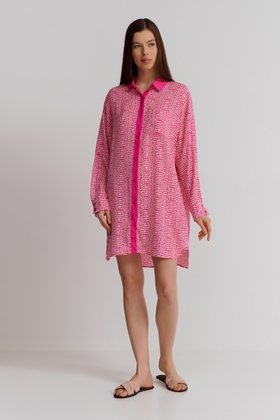  Женский короткий халат на пуговицах 