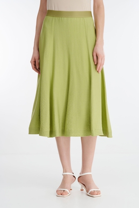 Зелёная юбка миди