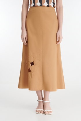 Коричневая юбка миди