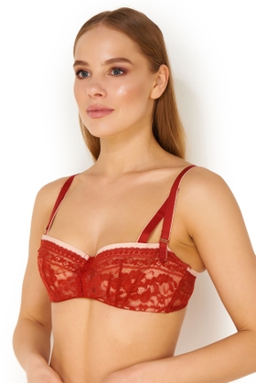 Кружевной бюстгальтер-балконет с мягкой чашкой