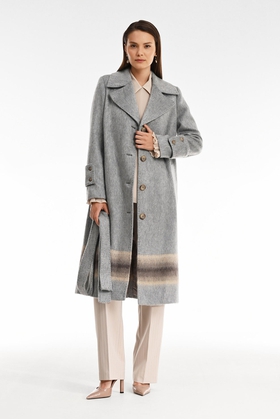 Женское серое пальто