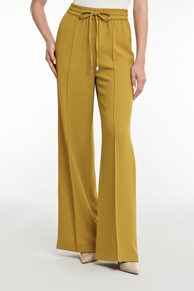 Женские желтые широкие брюки